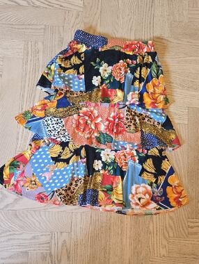 Farm Rion Inspired Floral Tiered A-Line Skirt - Multicolor